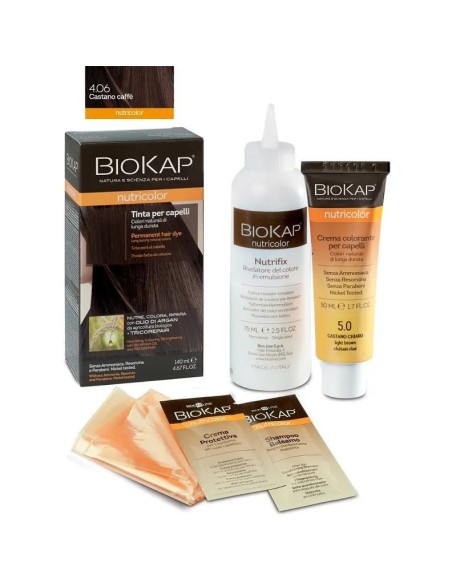 BIOKAP NUTRICOLOR 4,06 NEW CASTANO CAFFE' TINTA TUBO + FLACONE