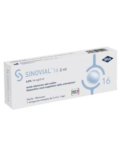 SIRINGA INTRA-ARTICOLARE SINOVIAL 16 ACIDO IALURONICO SALE SODICO 0,8% 16MG/2ML 2ML + AGO 21 GAUGE