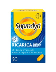 Supradyn Ricarica 50+ Integratore con Vitamine e Minerali, con antiossidanti 30 compresse rivestite