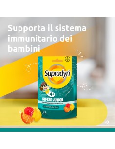 Supradyn Difese Junior, Integratore per Difese Immunitarie Bambini, con Vitamina C, Vitamina D e Zinco, 25 caramelle gommose 2