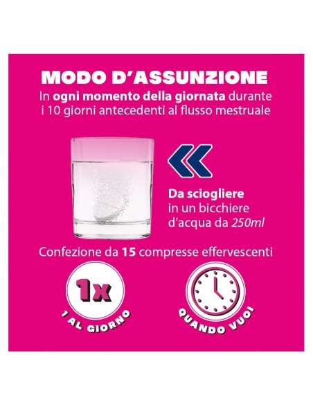 Buscofen Premestruale Integratore Alimentare, Magnesio, Vitamina B6, Vitamina E, Calcio, per i Giorni Prima Del Ciclo, 15 cpr ef
