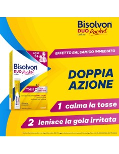 Bisolvon Duo Pocket Sciroppo per Tosse Secca, Tosse Grassa, Gola irritata, Adulti e Bambini 6+ 2