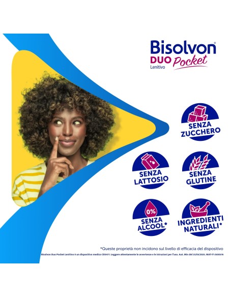 Bisolvon Duo Pocket Sciroppo per Tosse Secca, Tosse Grassa, Gola irritata, Adulti e Bambini 6+