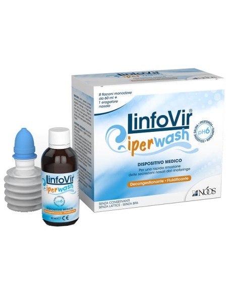 SOLUZIONE SALINA ISOTONICA LINFOVIR ISOWASH 8 FLACONI DA 60 ML