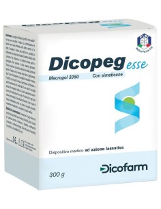 POLIMERO INERTE IDROSOLUBILE MACROGOL 3350 DICOPEG ESSE CON SIMETICONE PER TRATTAMENTO STIPSI POLVERE 300 G