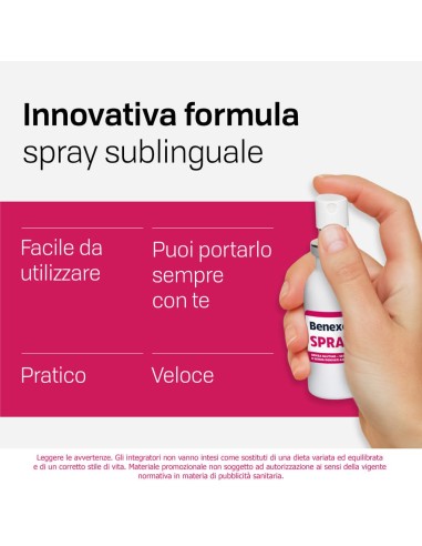 Benexol Spray Integratore Alimentare con Vitamina B12 ad alto dosaggio, con edulcorante, flacone da 15ml