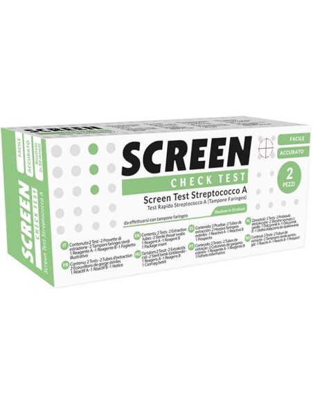 STREP A ANTIGEN HOME TEST DETERMINAZIONE QUALITATIVA ANTIGENI STREPTOCOCCO A DA TAMPONE FARINGEO 2 PEZZI