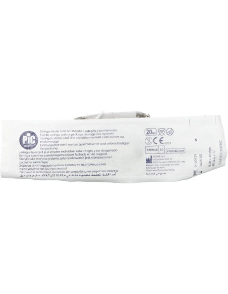 PIC Siringa da 20 ml 20 Gauge 1 1/2 con cono eccentrico da 20 ml