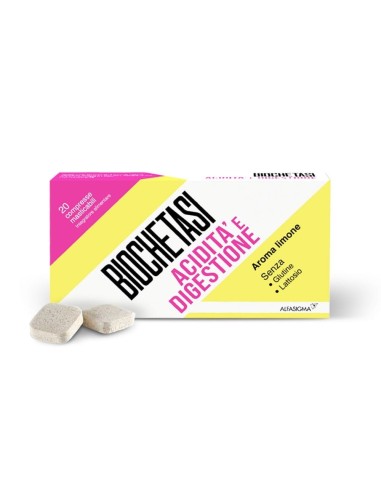 BIOCHETASI ACIDITA' E DIGESTIONE 20 COMPRESSE MASTICABILI AROMA LIMONE