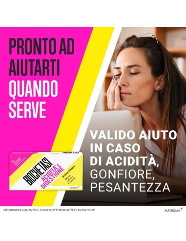 BIOCHETASI ACIDITA' E DIGESTIONE 20 COMPRESSE MASTICABILI AROMA LIMONE