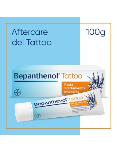 Bepanthenol Tattoo Pasta Trattamento Intensivo Cura Tatuaggio Idratante e Protettiva 100g
