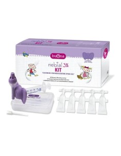 NEBIAL 3% KIT 20 FLACONCINI MONODOSE 5ML SOLUZIONE IPERTONICA CON ACIDO IALURONICO + NEBULIZZATORE SPRAY-SOL