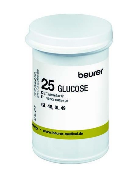 STRISCE MISURAZIONE GLICEMIA BEURER PER GLUCOMETRO GL48/GL49 IN FLACONE 25 PEZZI