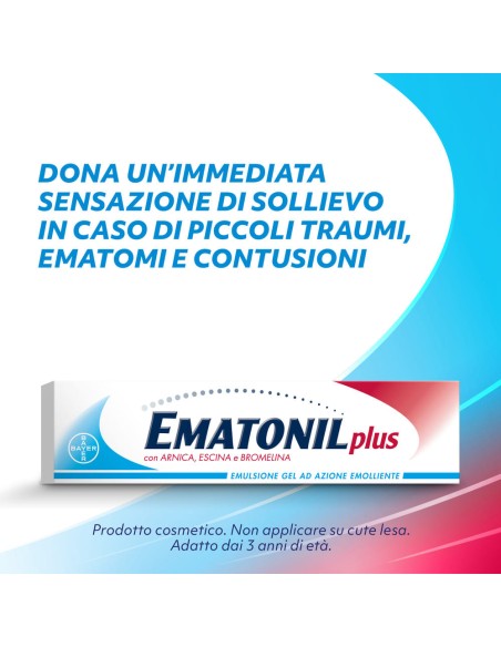 Ematonil Plus Emulgel Crema per Ematomi Lividi e Contusioni con Arnica per Adulti e Bambini, Tubo da 50ml