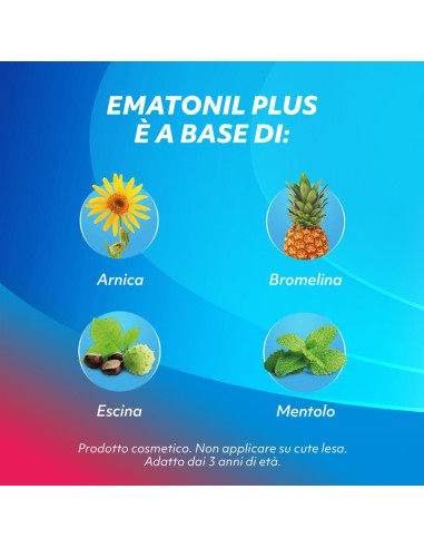 Ematonil Plus Emulgel Crema per Ematomi Lividi e Contusioni con Arnica per Adulti e Bambini, Tubo da 50ml