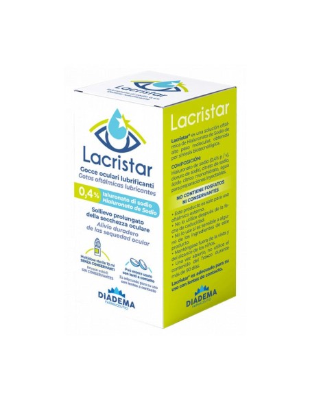 LACRISTAR GOCCE OCULARI LUBRIFICANTI 0,4% IALURONATO DI SODIO MULTIDOSE 10 ML