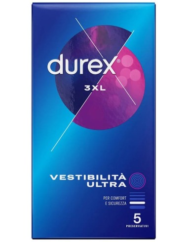 PRESERVATIVO DUREX 3XL VESTIBILITA' ULTRA 5 PEZZI