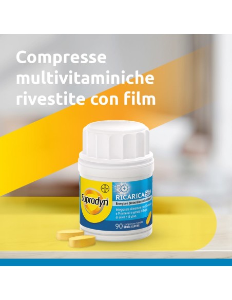 Supradyn Ricarica 50+ Integratore con Vitamine e Minerali, con antiossidanti 90 compresse