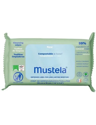 MUSTELA SALVIETTE COMPOSTABILI PROFUMATE 60 PEZZI