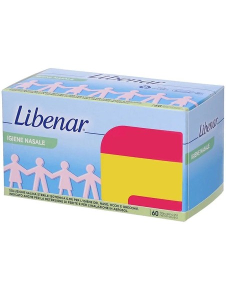 SOLUZIONE SALINA ISOTONICA 0,9% LIBENAR PER IGIENE NASALE 60 FLACONCINI MONOUSO X 5 ML