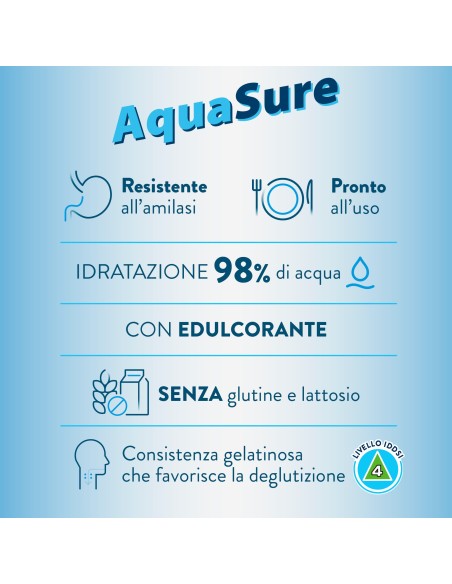 AQUASURE ACQUA GELIFICATA ARANCIA EDULCORATA MULTIPACK 4 PEZZI DA 125 G