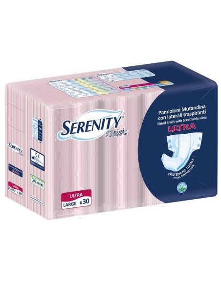 PANNOLONE A MUTANDINA SERENITY CLASSIC ULTRA ALOE LARGE 30 PEZZI