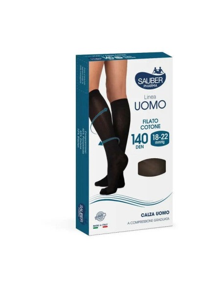 CALZA UOMO COTONE 140 DENARI GRANDE NERO
