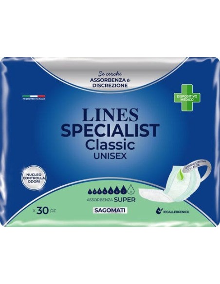 PANNOLONE LINES SPECIALIST CLASSIC SAGOMATO SUPER 30 PEZZI