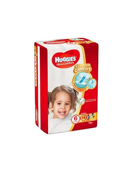PANNOLINO HUGGIES ULTRA COMFORT BASE 6 14 PEZZI