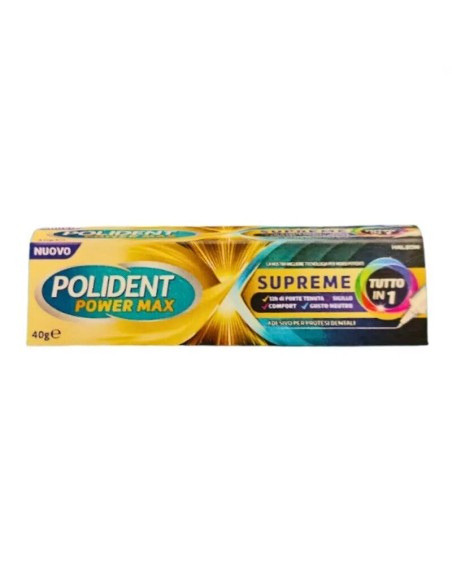 POLIDENT POWER MAX SUPREME TUTTO IN 1 CREMA ADESIVA PROTESI 40 G