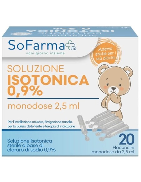Soluzione Salina 0,9% 20 Flaconi 2,5 Ml Sofarmapiu'