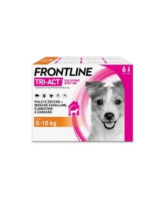 Frontline Tri Act X6 Pipette, Antiparassitario Per Cani E Cuccioli (Taglia S 5 10 Kg) Contro Pulci, Zecche, Zanzare, Pappataci E