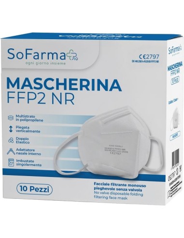 Mascherina Ffp2 Bianca 10 Pezzi Sofarmapiu'