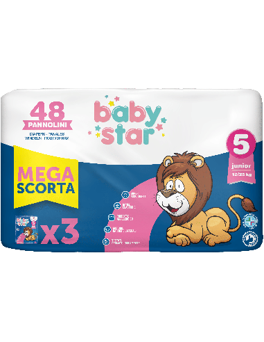 Pannolino Babystar Megascorta Taglia 5 48 Pezzi