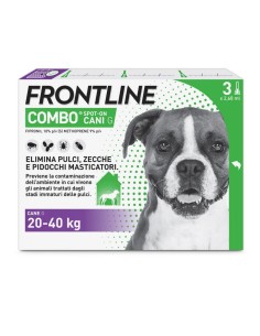 Frontline Combo Cani X3 Pipette, Antiparassitario Per Cani Grandi E Cuccioli (20 40 Kg) Contro Pulci, Zecche, Uova, Larve E Pido