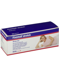 Fascia Autoadesiva Ipoallergenica Fissaggio Cateteri Fixomull Stretch. Supporto In Poliestere Non Tessuto Bianco, Massa In Polic
