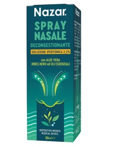 Nazar Spray Nasale Decongestionante Soluzione Ipertonica 2,2% 20 Ml