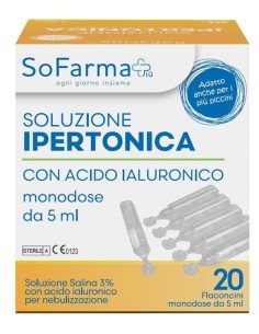 Soluzione Ipertonica 3% Acido Ialuronico 20 Flaconi 5 Ml Sofarmapiu'
