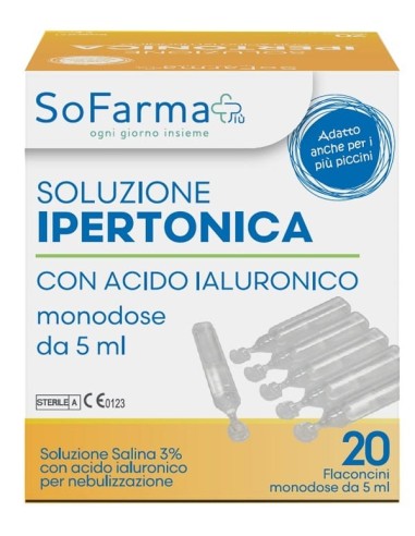 Soluzione Ipertonica 3% Acido Ialuronico 20 Flaconi 5 Ml Sofarmapiu'