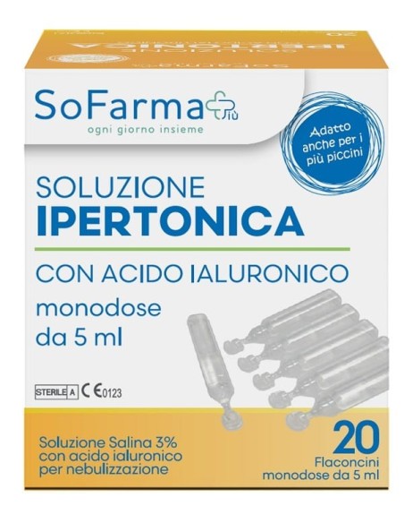 Soluzione Ipertonica 3% Acido Ialuronico 20 Flaconi 5 Ml Sofarmapiu'