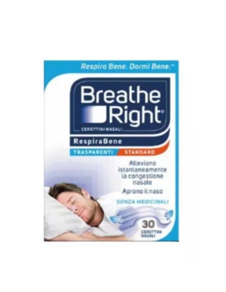 Cerotti Nasali Breathe Right Trasparenti 30 Pezzi
