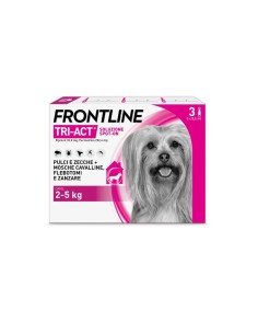 Frontline Tri Act X3 Pipette, Antiparassitario Per Cani E Cuccioli (Taglia Xs 2 5 Kg) Contro Pulci, Zecche, Zanzare, Pappataci E