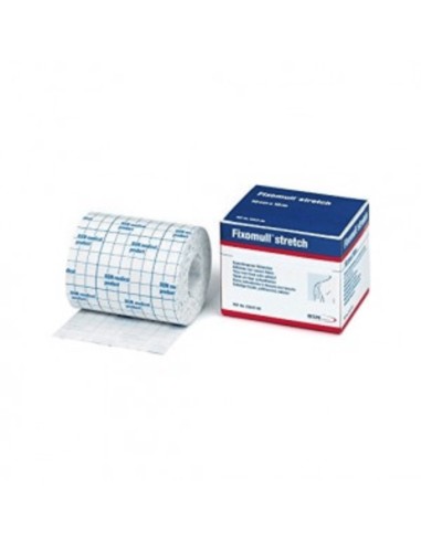 Fascia Autoadesiva Ipoallergenica Fissaggio Cateteri Fixomull Stretch. Supporto In Poliestere Non Tessuto Bianco, Massa In Polic