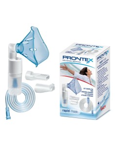 Kit Completo Prontex Rapid Mask Per Aerosolterapia Con Ampolla Plastica +Maschera Per Adulti +Tubo Pressione +Accessorio Nasale 