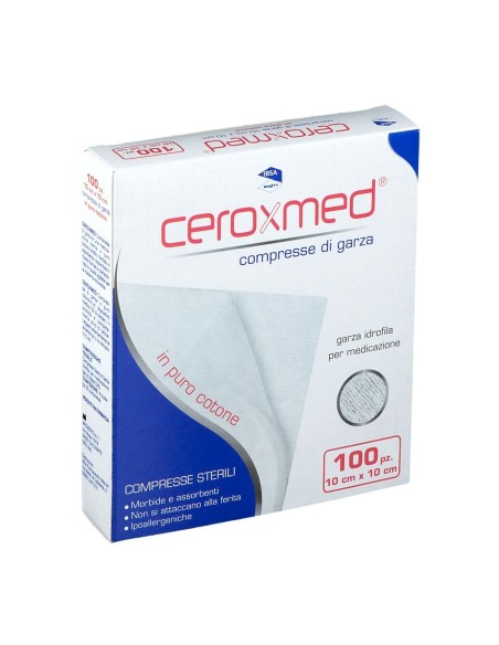 GARZA IDROFILA CEROXMED 10X10CM IN COTONE 100 PEZZI