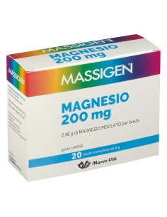Massigen Magnesio 20 Bustine Da 6 G Gusto Limone Senza Glutine Senza Lattosio Con Zucchero Ed Edulcorante