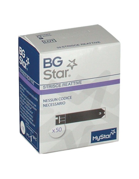 Strisce Reattive Misurazione Glicemia Bgstar Mystar 50 Pezzi