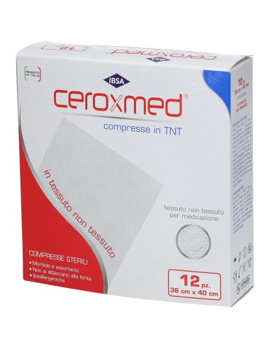 GARZA COMPRESSA IN TESSUTO NON TESSUTO CEROXMED 36X40 CM 12 PEZZI