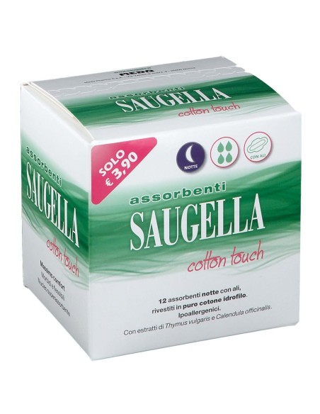 Saugella Cotton Touch Assorbenti Notte 12 Pezzi Taglio Prezzo
