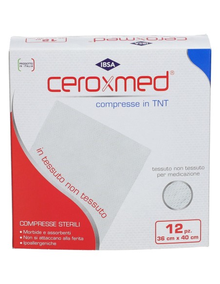 GARZA COMPRESSA IN TESSUTO NON TESSUTO CEROXMED 36X40 CM 12 PEZZI